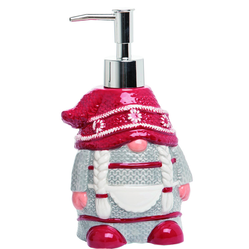 The Holiday Aisle® Ilana Dolomite Christmas Mrs Gnome Soap Dispenser